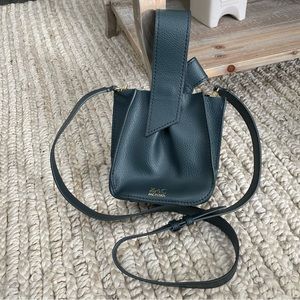 ZAC Posen Black Occasion Bag pebble leather green shoulder crossbody